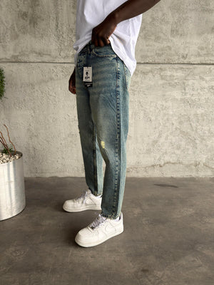 Yıkamalı Yırtıklı Boyfriend Jean